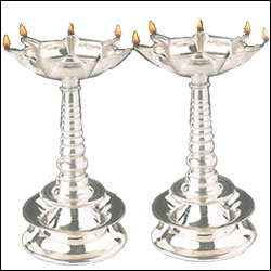 "Silver Lamp Set (Big Size) - approx 160gms - Click here to View more details about this Product